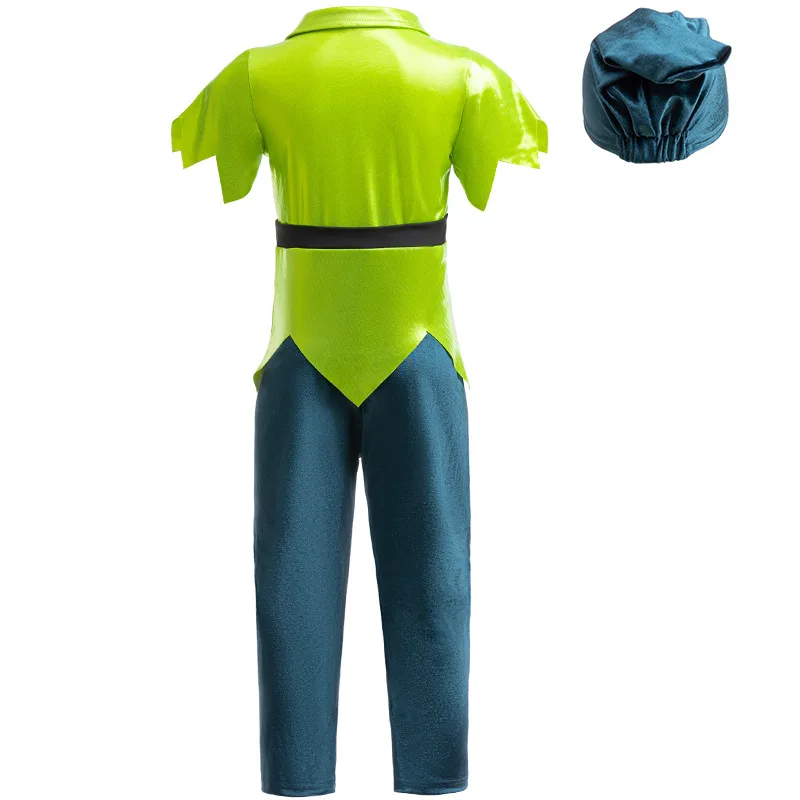 Boys Elf Prince Cosplay Costume Green Shirt+Pants With Hat Three-Piece Set For Kids Halloween Carnival St. Patrick's Day Outfit