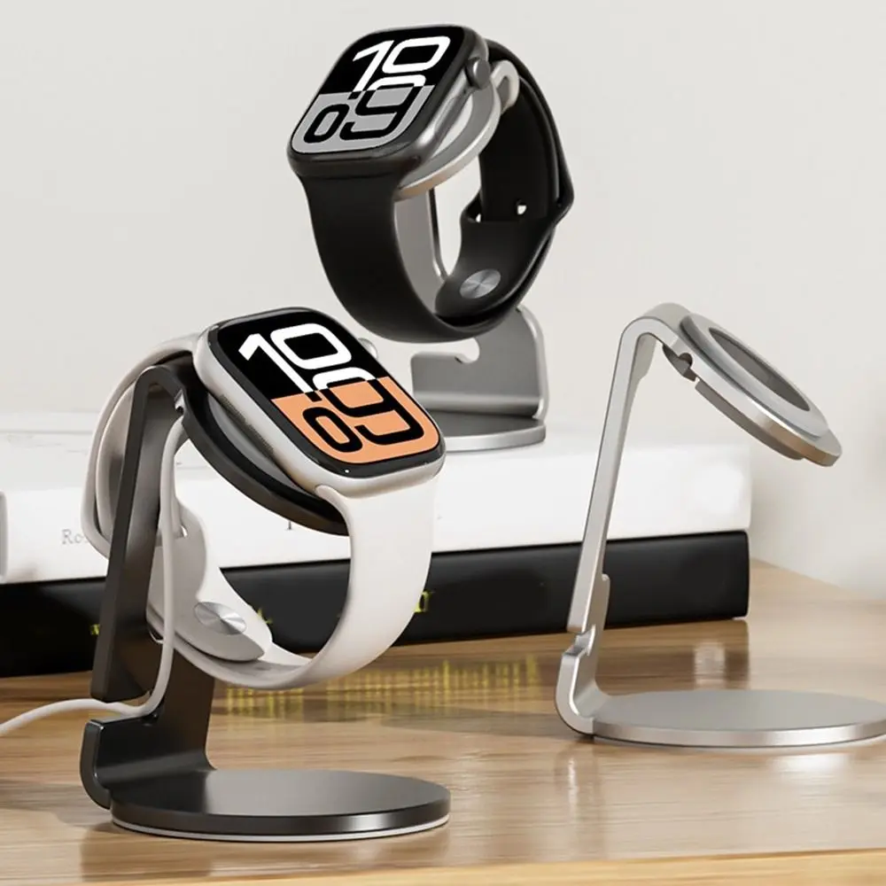 

Aluminum Alloy Watch Charging Stand Stable Lightweight Watch Charging Dock Station Space Saving Anti-slip Watch Charging Holder
