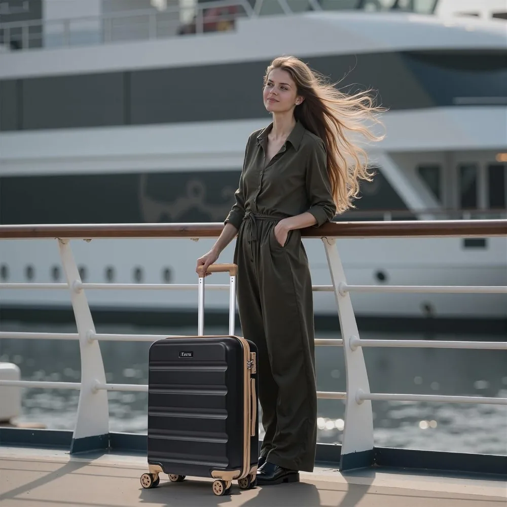 „3-teiliges, leichtes Spinner-Gepäckset mit TSA-Schloss für die Reise“