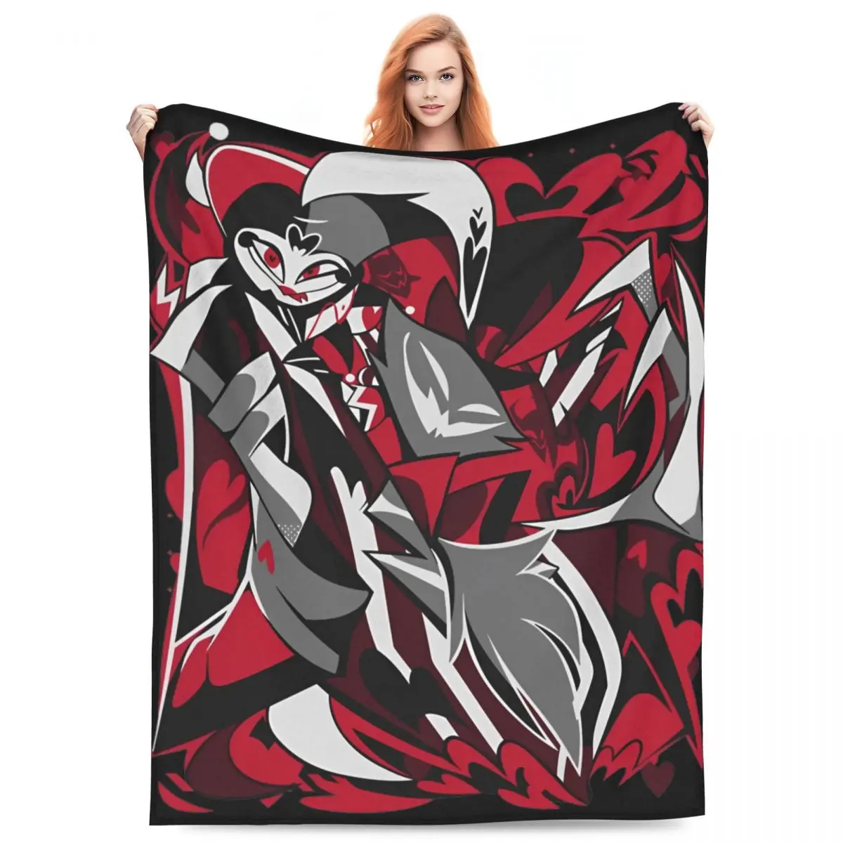 

Helluva Boss Cartoon Blanket Velvet Print Breathable Ultra-Soft Throw Blanket for Bedding Office Quilt