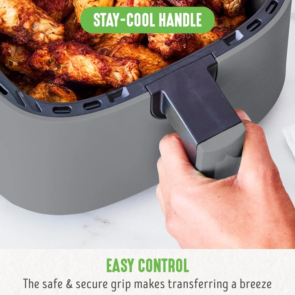 4.5QT 에어 프라이어 비 스틱 세라믹 주방 기기(LED 표시 등 포함) 간편한 슬라이드 서랍 쿨 터치 핸들