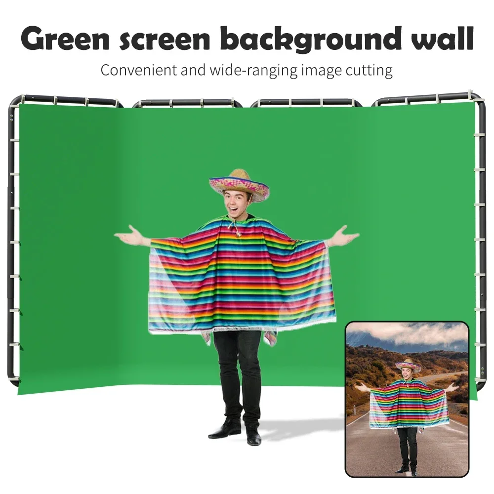 Grand écran vert Chromakey Portable, système de Support de fond de photographie, 240x400cm, prise de vue vidéo et Photo
