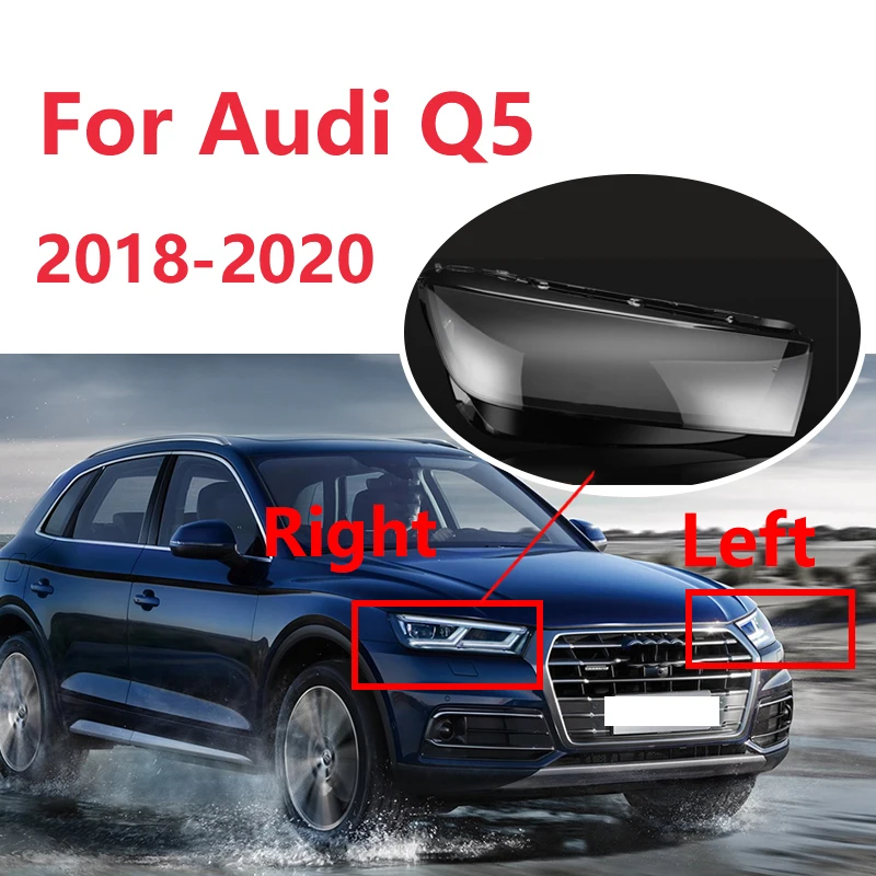 

Чехол для автомобильной фары, абажур для Audi Q5 2018 2019 2020, прозрачный абажур, абажур для левой и правой линз, водонепроницаемый корпус