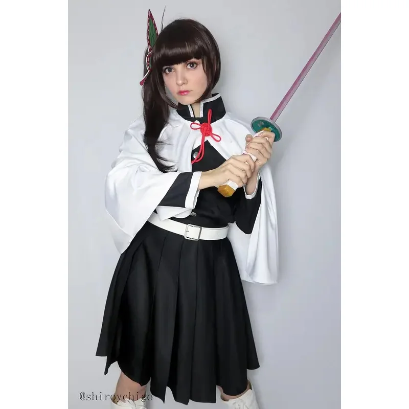 Disfraz de Tsuyuri Kanao, disfraz de Anime Demon Slayer Kimetsu No Yaiba Tsuyuri Kanao, uniforme de Cosplay, Kimono Haori para mujer