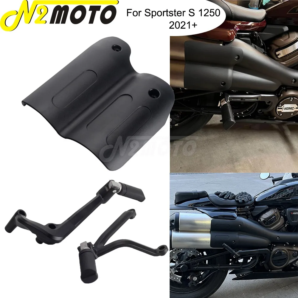 Motorcycle Rear Passenger Foot Pegs Bracket Foot Pedal Support Heat Shield Cover For Harley Sportster S 1250 RH1250 2021 2022