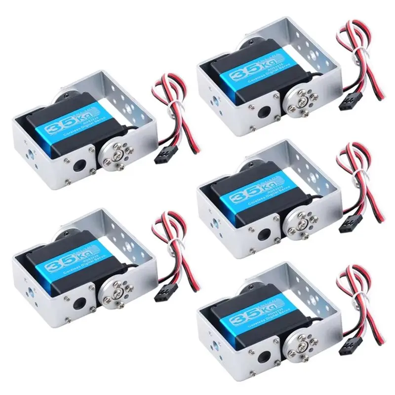 Y44A High Torque Metal Gear Digital for Servo 5PCS RDS3235 35KG 270° Dual-Axis with U-Bracket for RC Robot