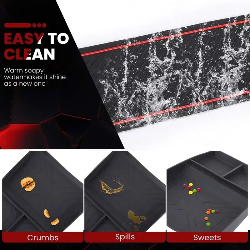 

Silicone Black For Land Rover Defender 90 110 2025 Car central control lower storage box mobile phone tray interior accessories