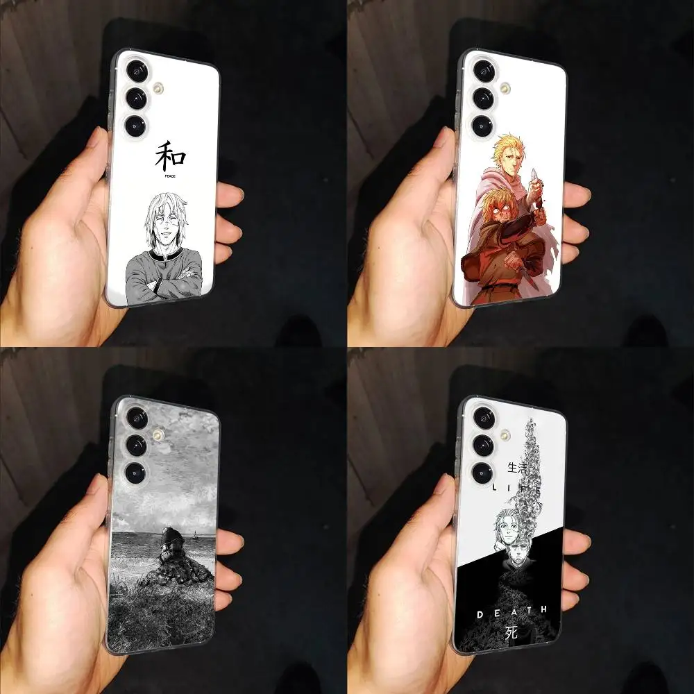 

V-Vinland S-Saga T-Thorfinn Manga Phone Case For Samsung S24,30,21,22,23,20 FE,lite,PIus,Ultra,5G,Note,9,10 Transparent Cover