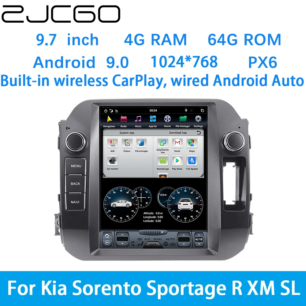 

ZJCGO Car Multimedia Player Stereo GPS DVD Radio Navigation Android Screen System for Kia Sorento Sportage R XM SL 2010~2015