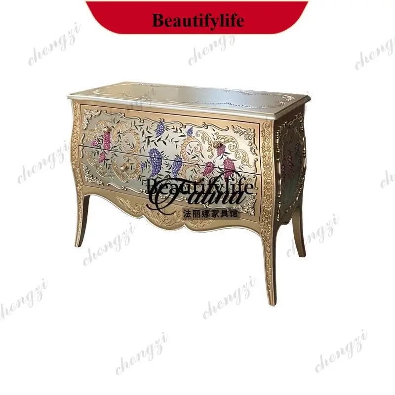 p182 French entry, neoclassical entrance cabinet, painted bedroom decoration storage cabinet opposite the door
