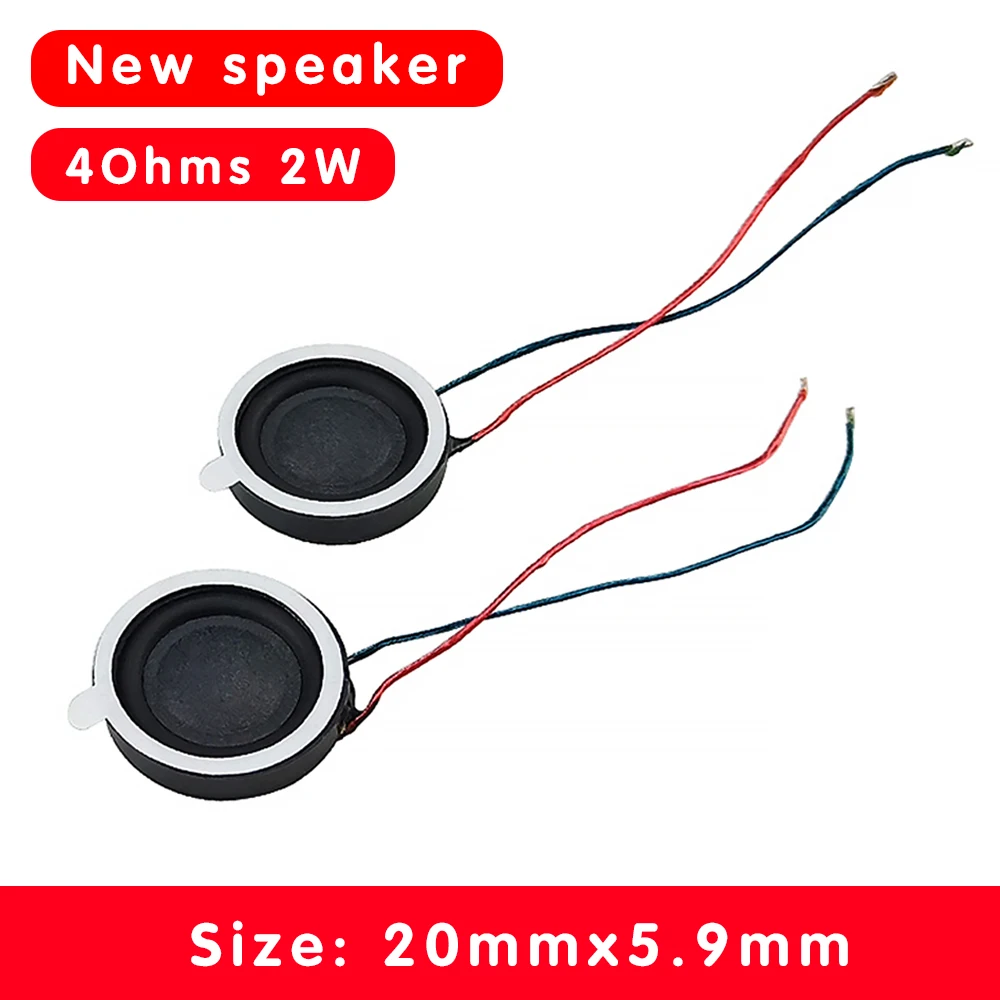 20mm Mini Speaker 4Ohm 2W Multimedia Internal Magnetic Speaker Unit Cmposite Film Repair Small Audio Parts 630Hz-20KHz