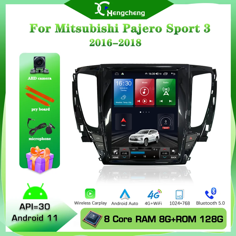 

12.1inch For Mitsubishi Pajero Sport 3 2016-2018 Multimedia Video GPS Navigation Radio Android 11 8Core 8+128G Carplay 4G LTE