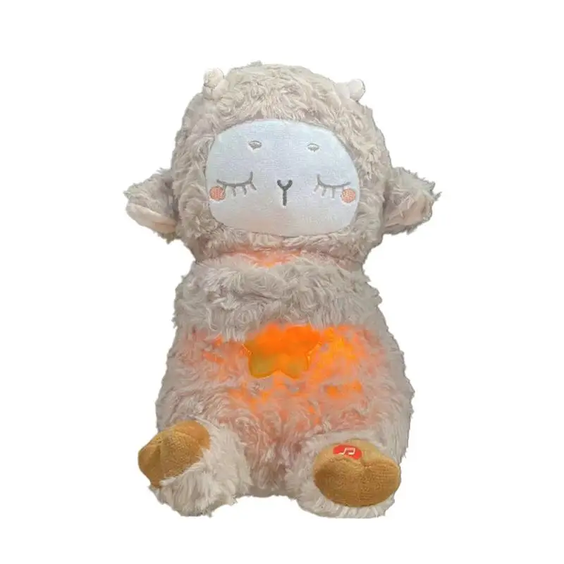 Bambola di pecora peluche traspirante peluche con luci musicali bambola di peluche peluche compagno di sonno per bambini adulti