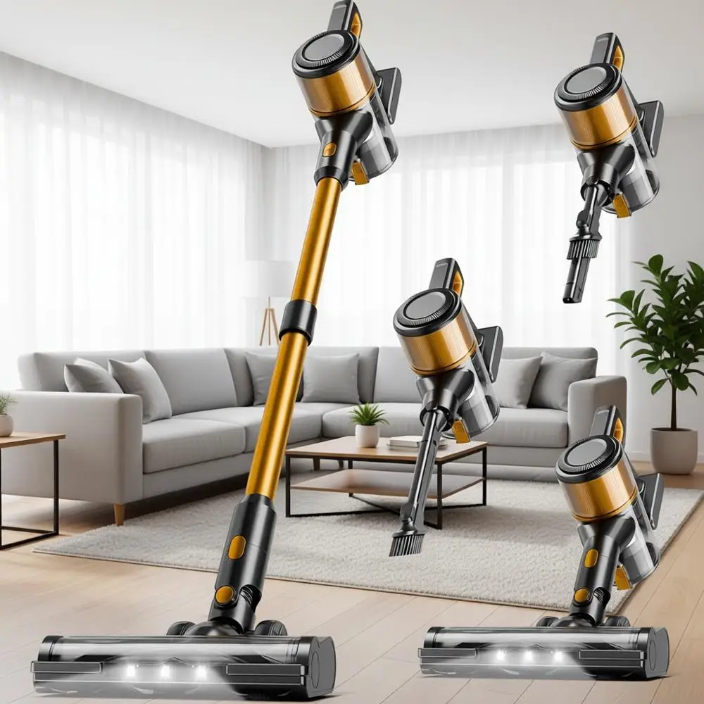 

38Kpa Vacuum Cleaners, 60Mins Lightweight Stick Vacuum with LED Display, Anti-& Wall Mount, 8 in 1 Lightweight Vacuum for Hard F