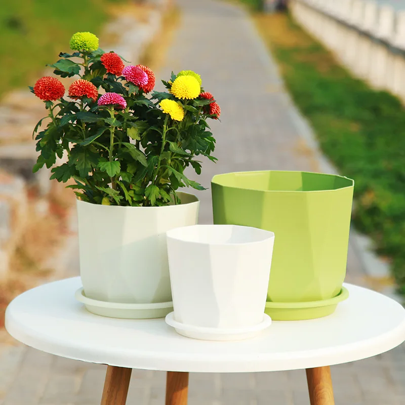 Nordic Simple Resin Plant Pot, Thick Imitation Ceramic Root Control Planter for Succulent Rose