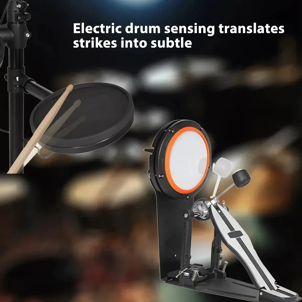 HQC-10 Electronic Drum Set  with Real Kick Drum Pedal Convenient 5-drum, 4-cymbal All-silicone Electronic Drum Kit