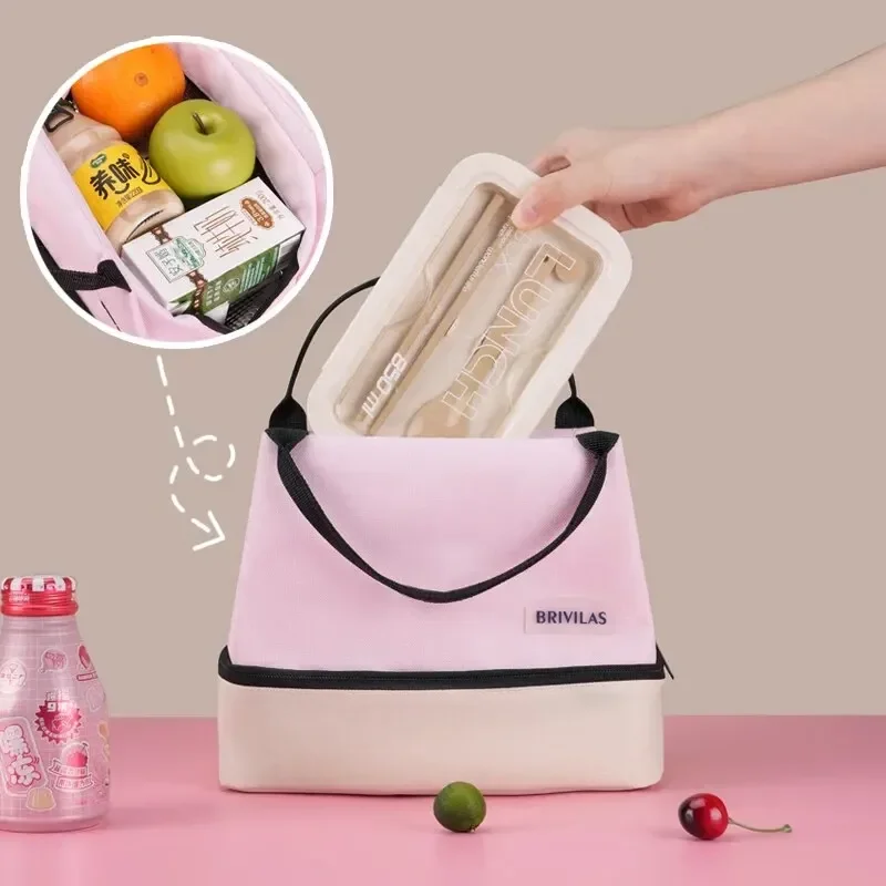 Lunch Bag for Women Freezable Organizer Reusable Cooler Lunch Box for Adult ,School and Picnic Insulated Lunch Bag with Pocket