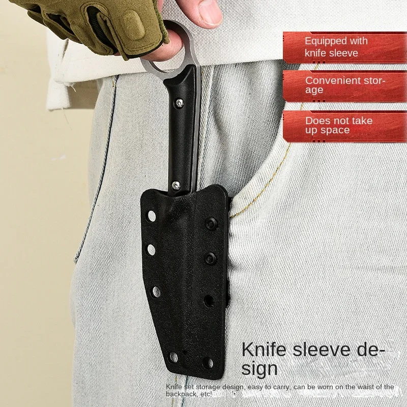 2026 new portable multi-purpose outdoor straight knife+K sheath, jungle survival EDC knife, high hardness - view 3