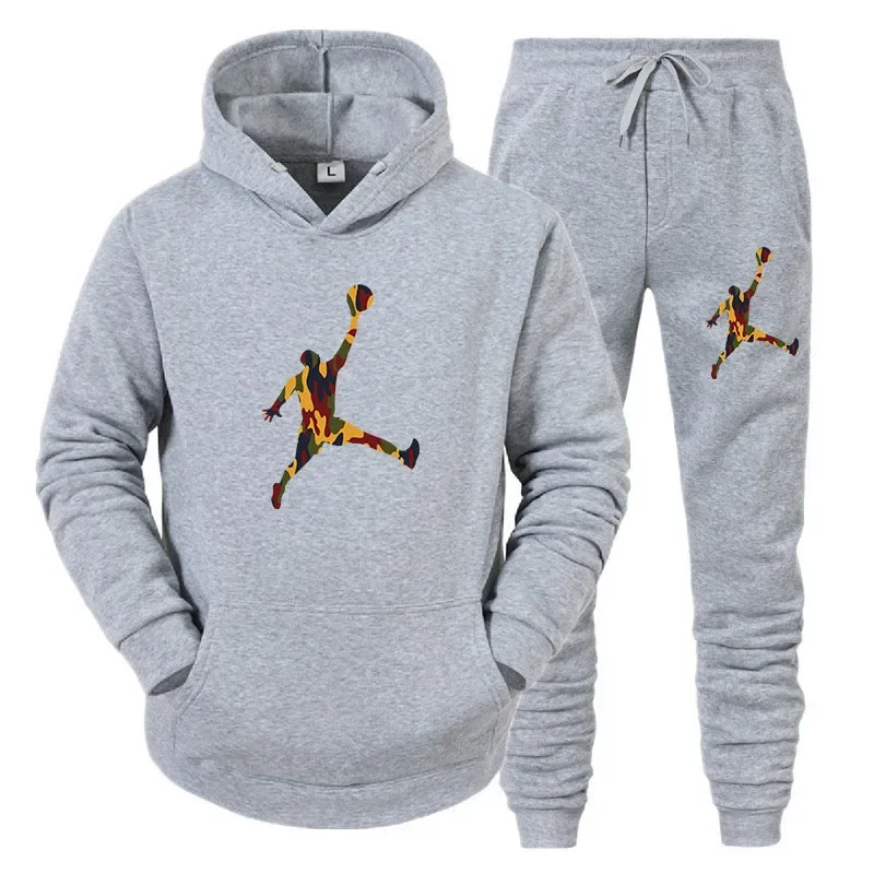 2026 New Men's Fashion Casual Zipper Tracksuits Outdoor Fitness Jogging Hooded Sets Sports Luxury Hoodie + Pants Suit Clothing