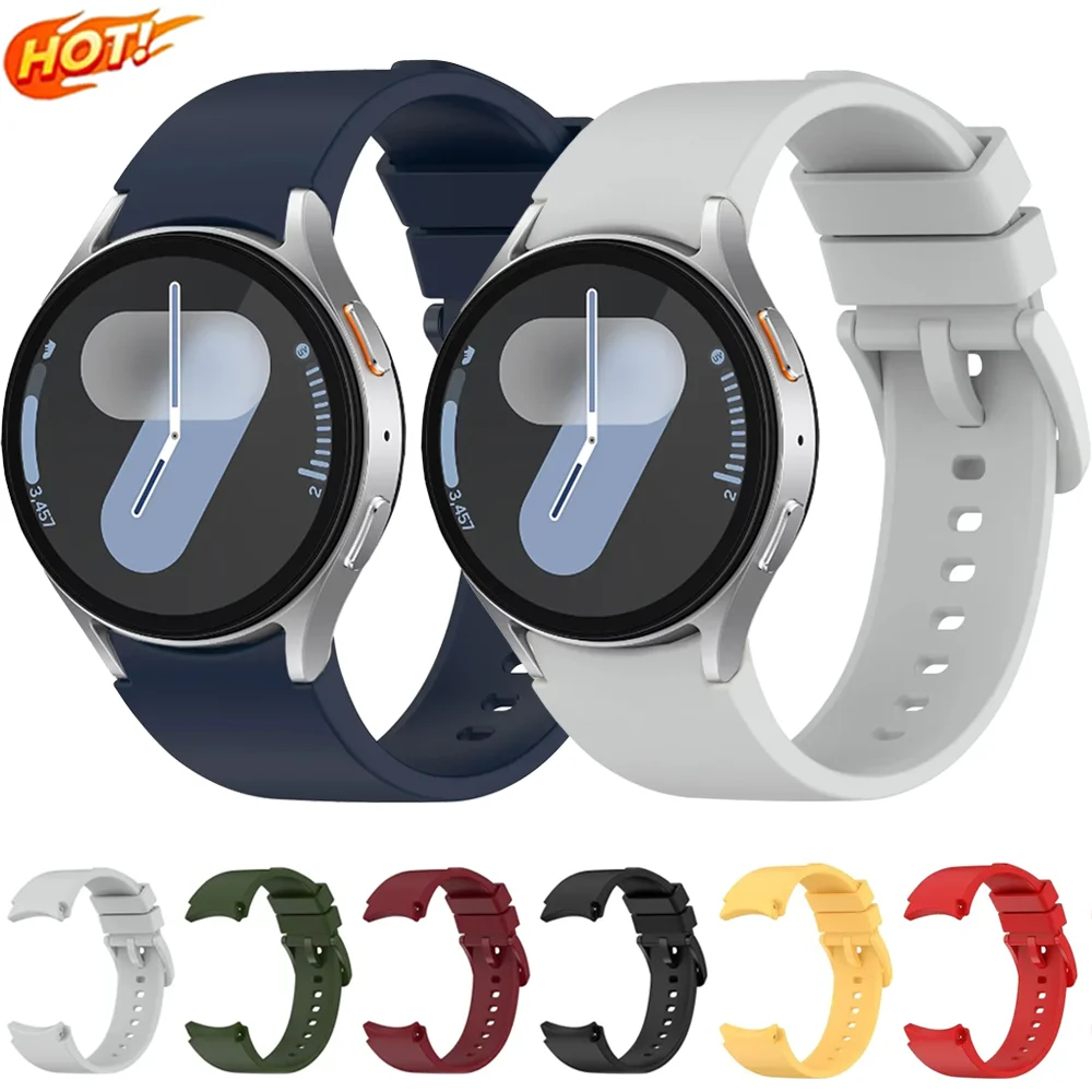 Original Silikonarmband für Samsung Galaxy Watch 7 6 5 4 44/40mm Armband Galaxy Watch 6 4 Classic 47/43/46/42mm 5 Pro 45mm Band