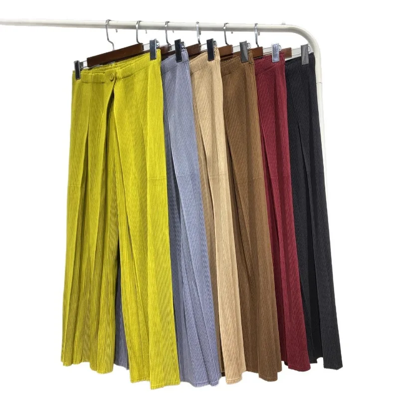 Miyake Pleated 2026 Pants Female Fall and Winter New Elastic Waist Hundred Wide-legged Pants Loose Straight Casual Pants Pleats