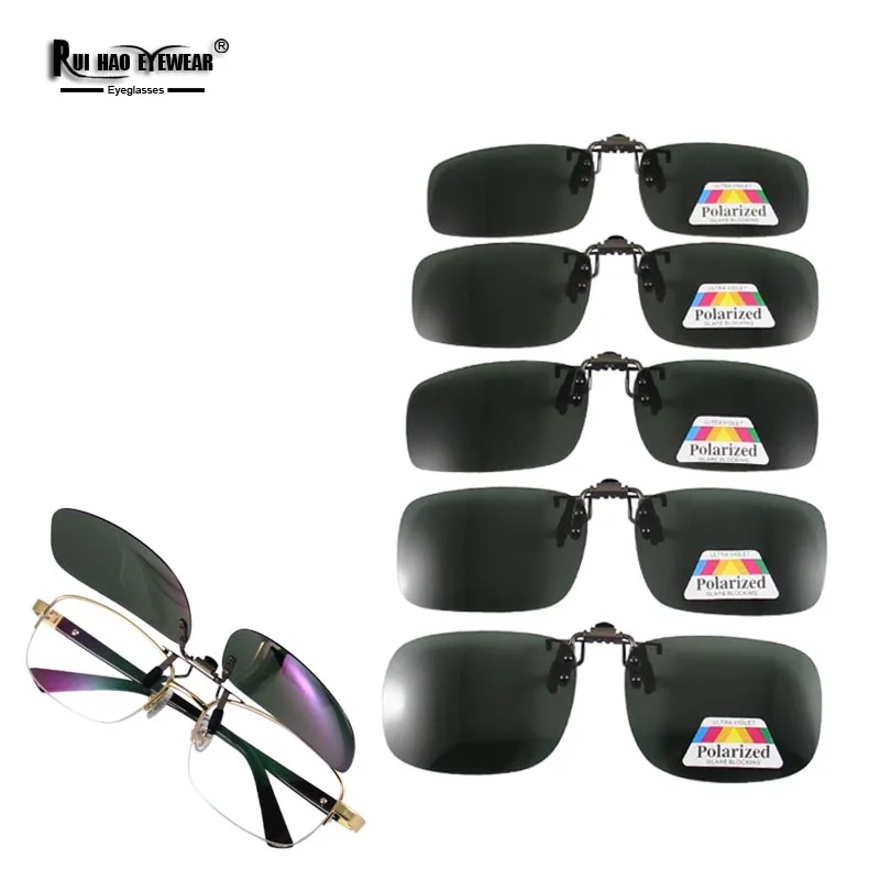 Can up Polarized Sunglasses Clip-on 5 Size Metal Bridge Clip on Sunglasses Men Women Sun Glasses Eyeglasses Lens Driving Goggles