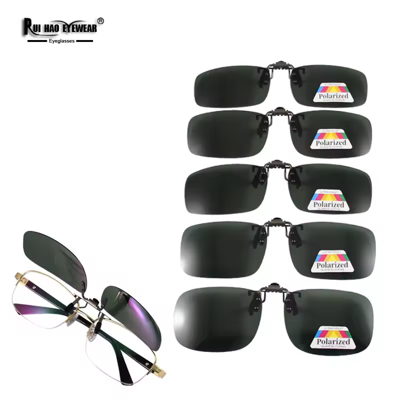 Lunettes de soleil polarisées à clip Can up, 5 tailles, pont en métal, unisexe, lunettes de soleil, lunettes de vue, lentilles de conduite, lunettes de protection pour hommes et femmes