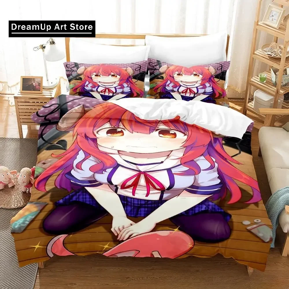 Nuevo juego de cama de Anime Girls The Demon Girl Next Door, juego de cama individual, doble, tamaño Queen y King, juegos de funda nórdica para dormitorio de niños y adultos