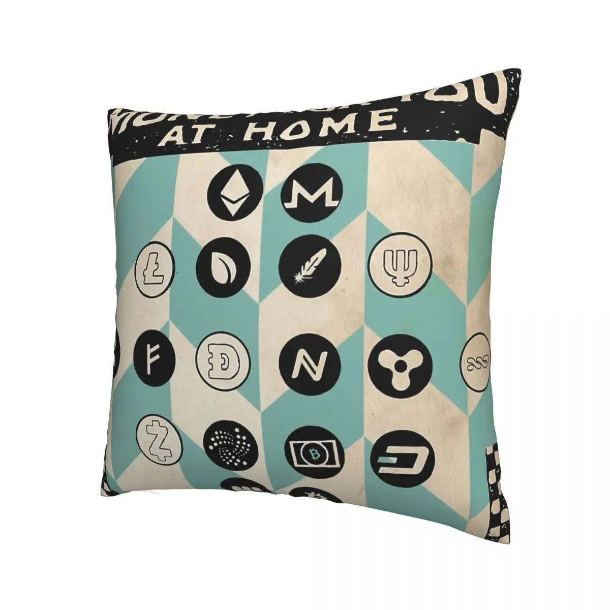 Defi Crypto Coin Vintage Money For You Polyester Cushion Cover Cryptocurrency For Bedroom Decorative Washable Hug Pillowcase