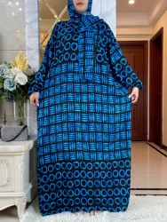 Abayas de algodão muçulmano para mulheres, Ramadan Prayer Garment, Dubai, Turquia, Veste feminina do Oriente Médio, vestido africano solto, Turban Joint, Novo, 2024