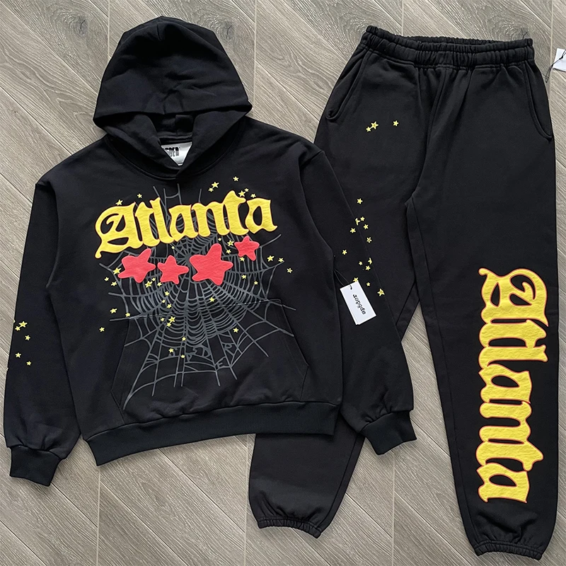 

Повседневный комплект из толстовки и брюк с принтом звезд, молодежный, осенний, 100% хлопок, с длинными рукавами, для отдыха и спорта, молодежный стиль