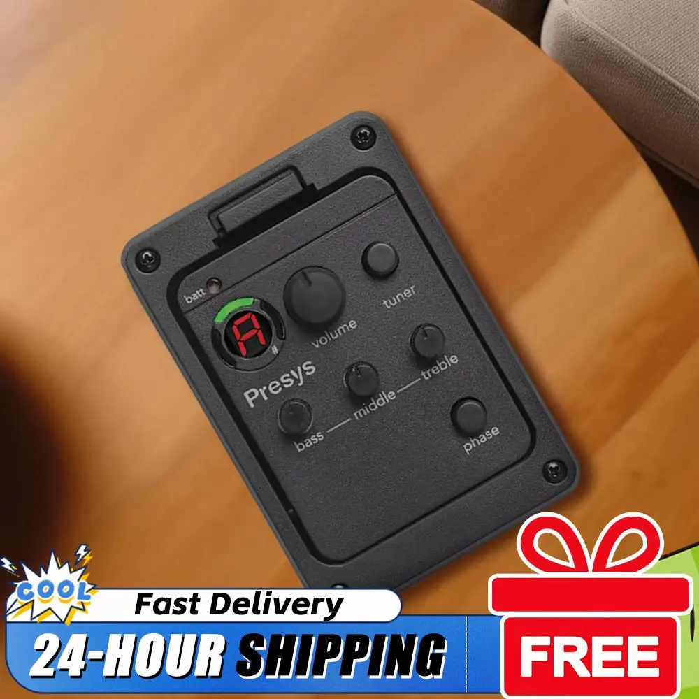 Pastilla para Guitarra Acústica con Preamplificador y Ecualizador, Alimentada por Batería, Afinador para Fishman Presys