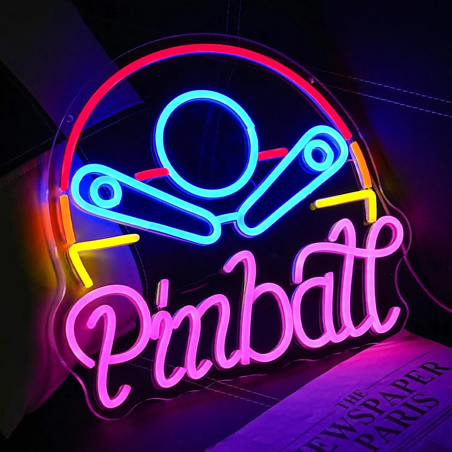 Pinball Neon Signs USB Powered LED Neon Light for Bedroom Living Room Office Game Room Bar Wall Decor Mall Man Cave Decoration