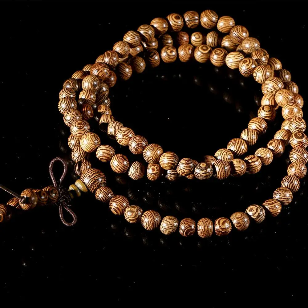 Fashion Hot Sale Tibetan Buddhist Wooden Bangle Jewelry Wenge Mala Bracelet Rosary Buddha Prayer Beads