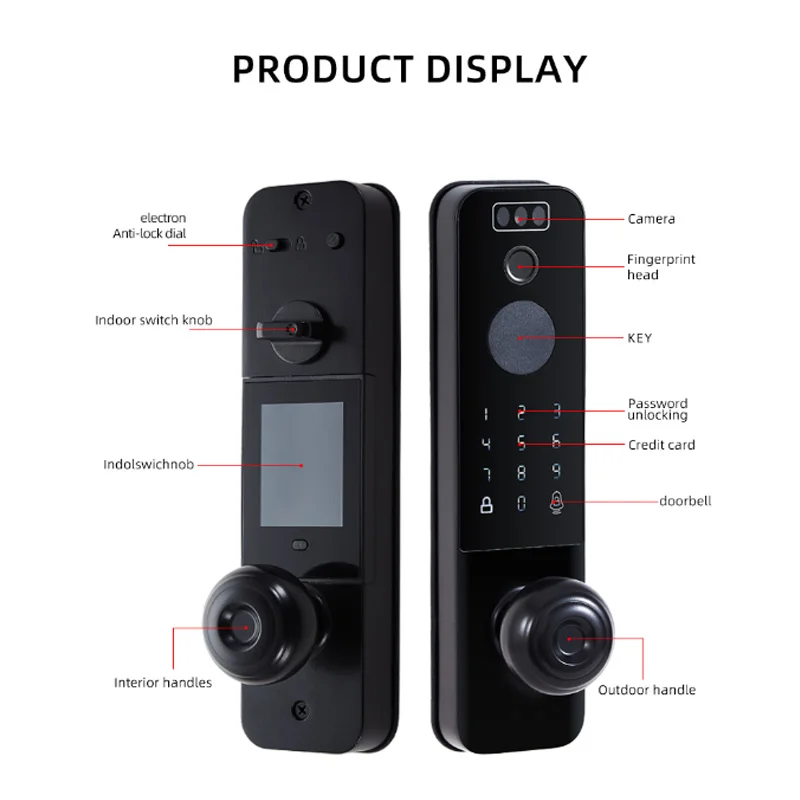 Serratura intelligente integrata di sicurezza in lega di alluminio a doppia lingua di vendita calda del produttore standard statunitense Funzionamento facile per porte in legno