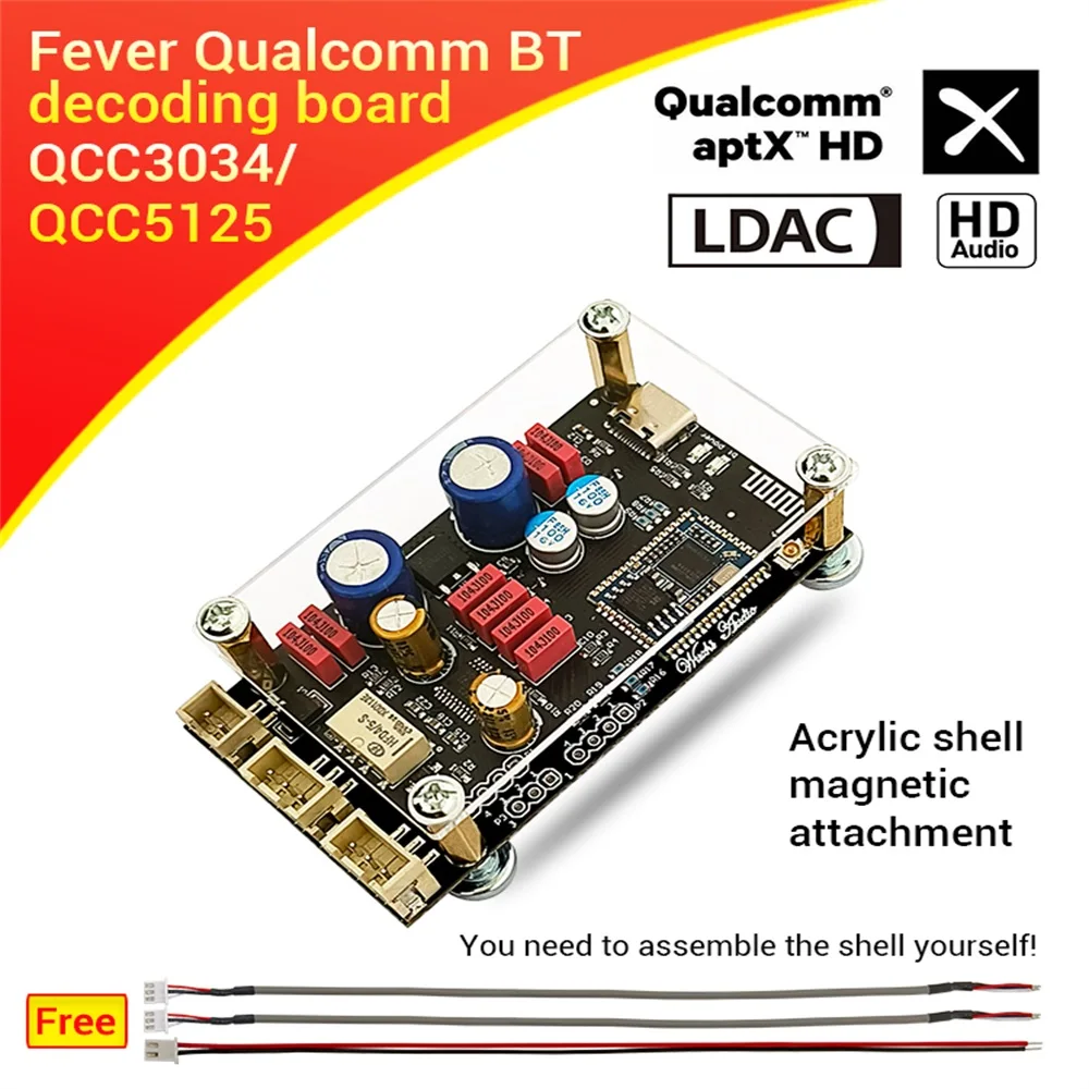 DC8-32V ZK-QCC QCC5125 QCC3034 Bluetooth 5.1 Lossless Decoder Board APTX LDAC Audiophile Grade