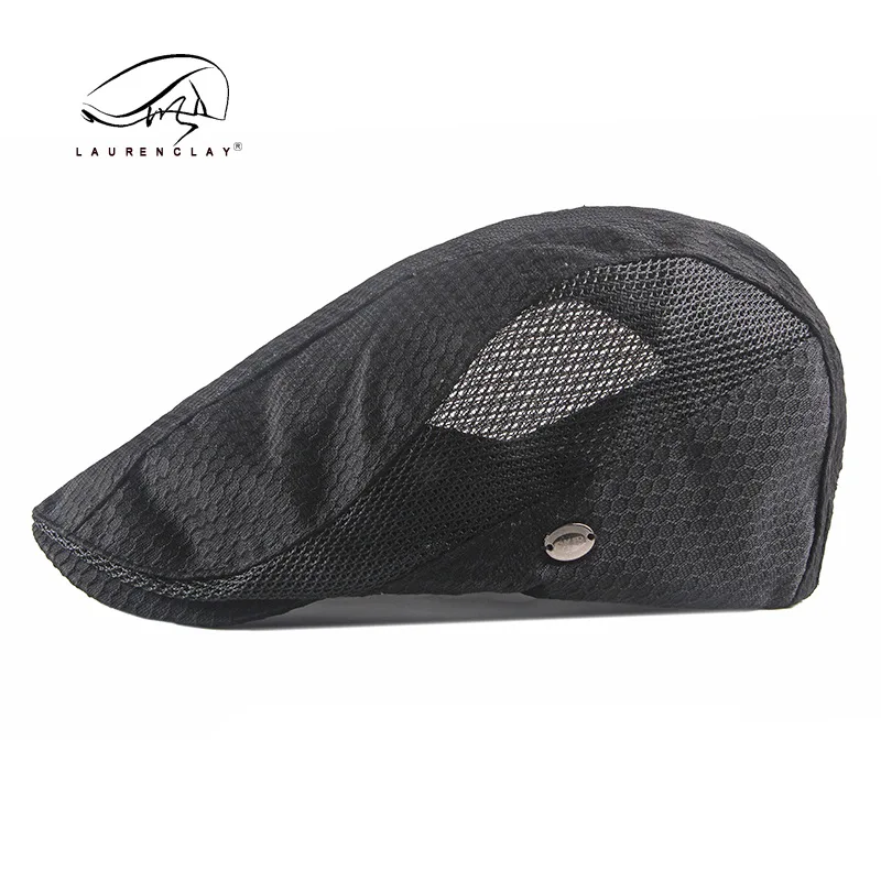 Men Women Breathable Mesh Summer Hat Newsboy Beret Ivy Cap Cabbie Flat Cap Adjustable Vintage Style