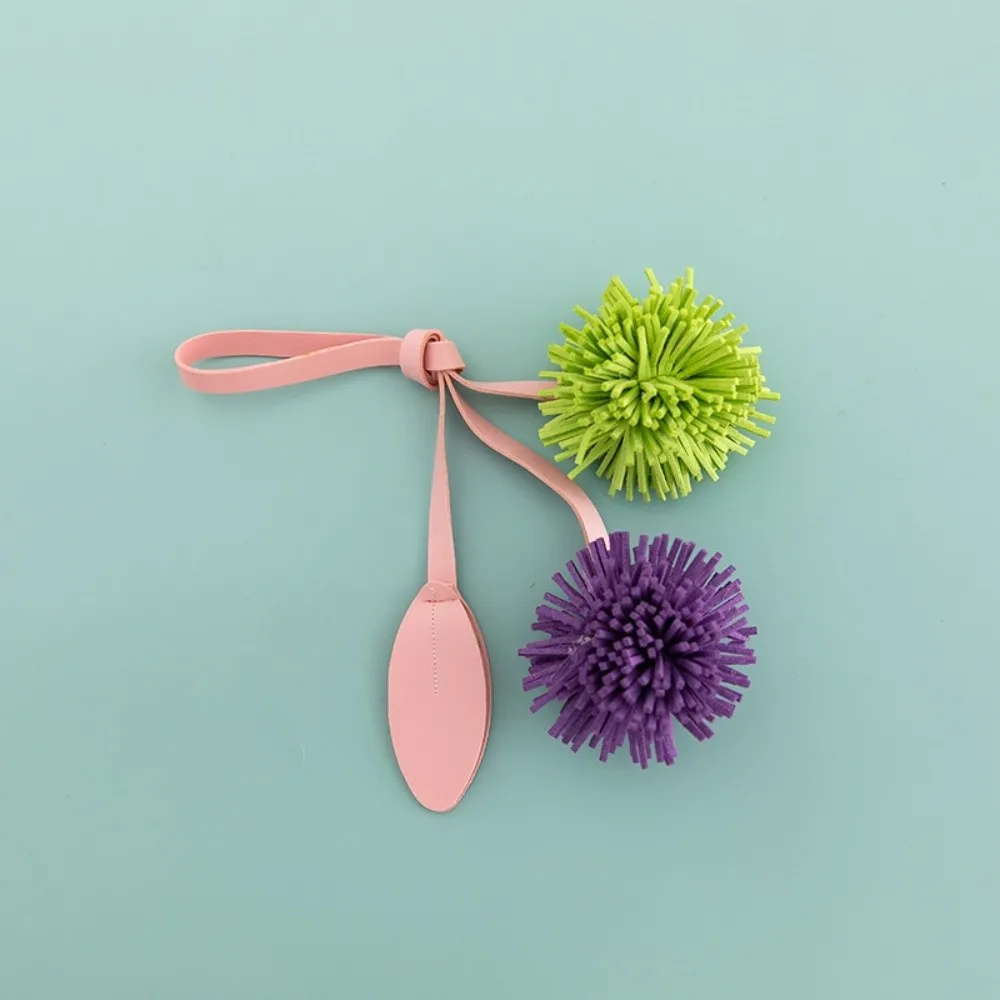 

Korean Style PU Leather Flower Pendant Handmade Bag Accessories Leather Flower Keychain Exquisite Personality PU Floral Keyring