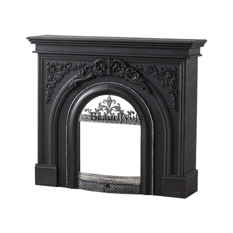 

French retro fireplace decorative cabinet solid wood household indoor entrance cabinet