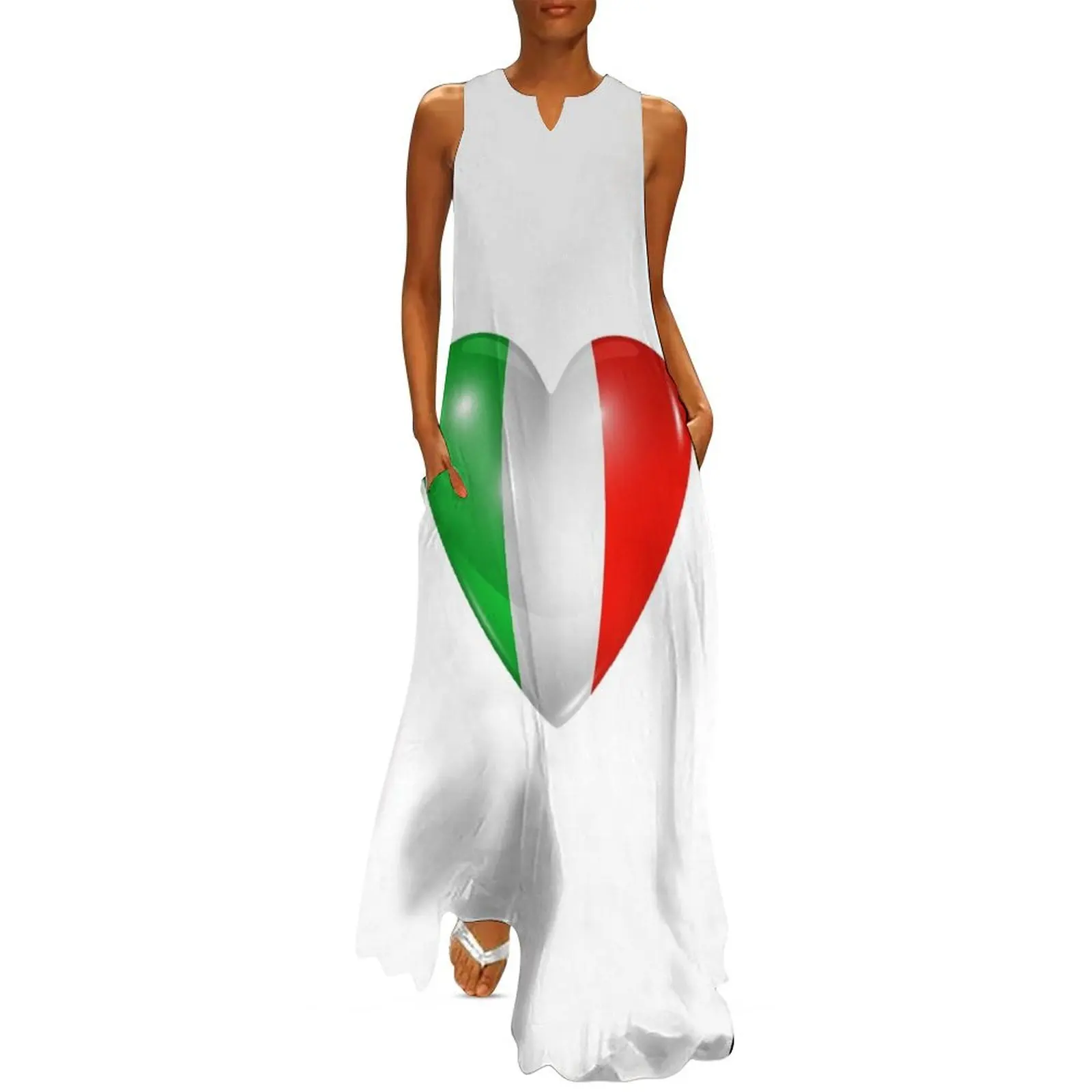 

italian heart with national colors Long Dress evening dresses luxury 2024 Women"s dress Woman clothing