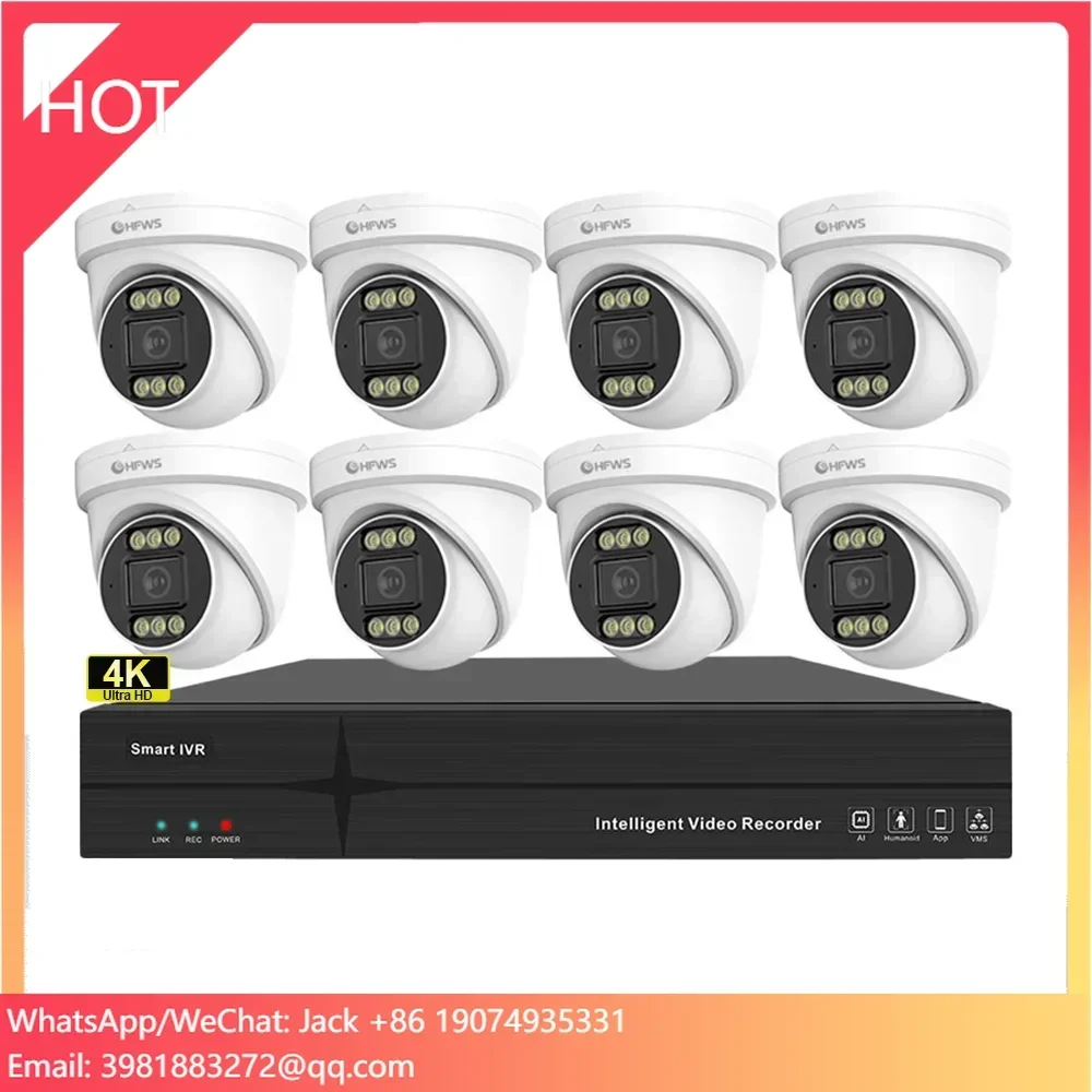 OEM 8MP 4K 25FPS PoE IPカメラ ドーム型セキュリティCCTVシステム 屋外ホームネットワーク ナイトビジョン 屋外セキュリティカメラシステム