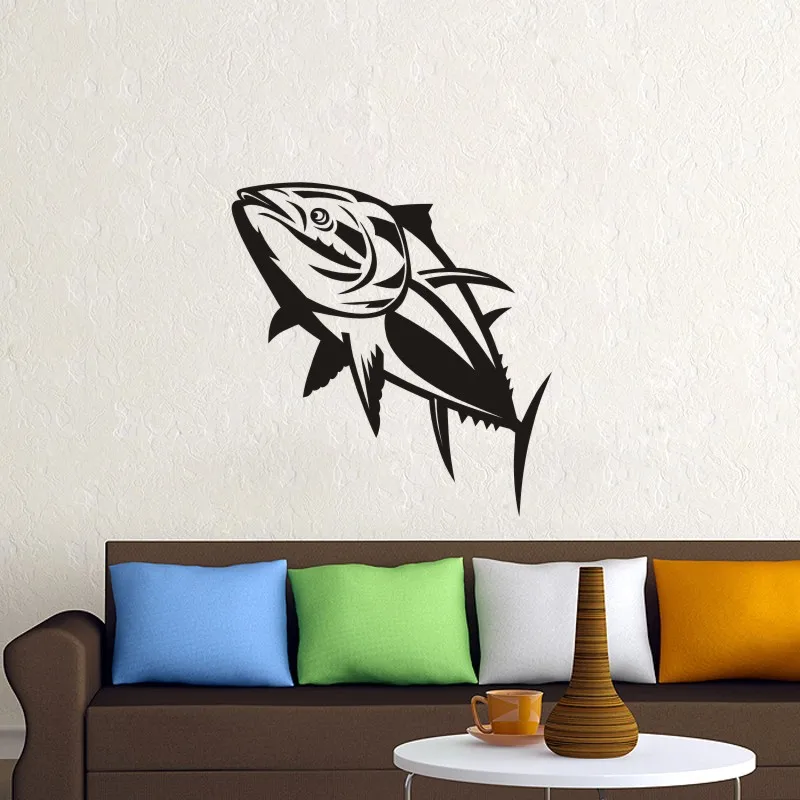 Tuna Hunter Decal Go Fishing Sticker Bucket Tackle Shop Fishhook Fish Tank Boat Box Car Vinyl Fishing1004