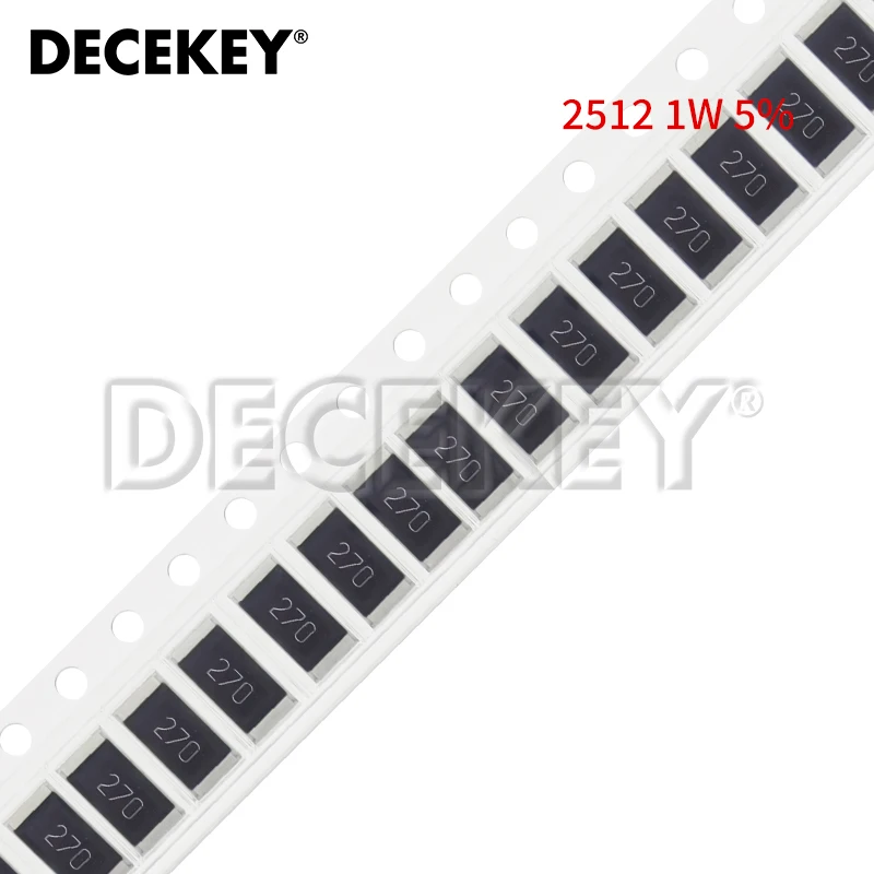 2512 5% 1W SMD 칩 저항기, 0R - 10M 0 1 10 47 100 150 220 470 ohm, 1R 10R 47R 100R 220R 470R 1K 2.2K 4.7K 10K 100K 1M, 100 개