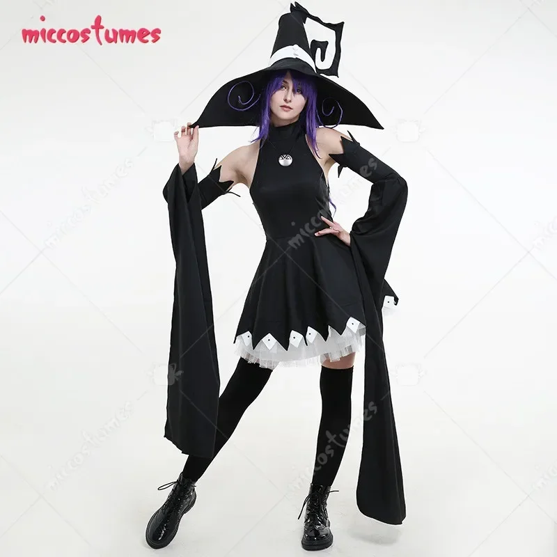 Miccostumes Women's Black Blair Cosplay Costume with Oversleeves and Hat and Oversleeves Hat Socks Petticoat Necklace