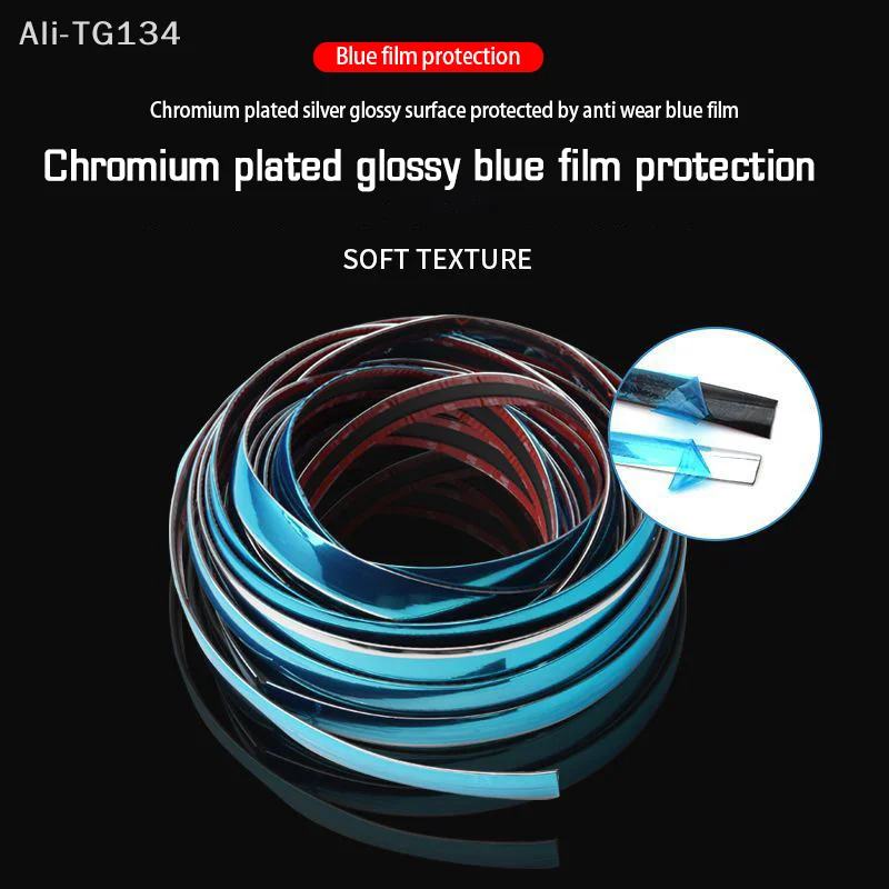 

6mm X 5m Chrome Exterior Car Body Strip Bumper Auto Door Protective Moulding Styling Trim Decoration Sticker