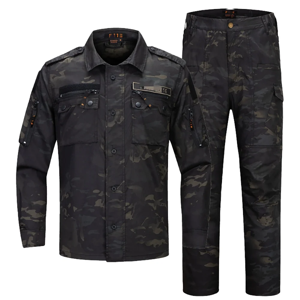 Outdoor Tactical Shirt for Men, Breathable and Wear-Resistant Camouflage Suit, F116