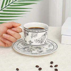 1 set Tea Cups and Saucers, Cappuccino Cups, Coffee Cups, White Tea Cup Set, British Coffee Cups, Porcelain Tea Set, Latte Cups