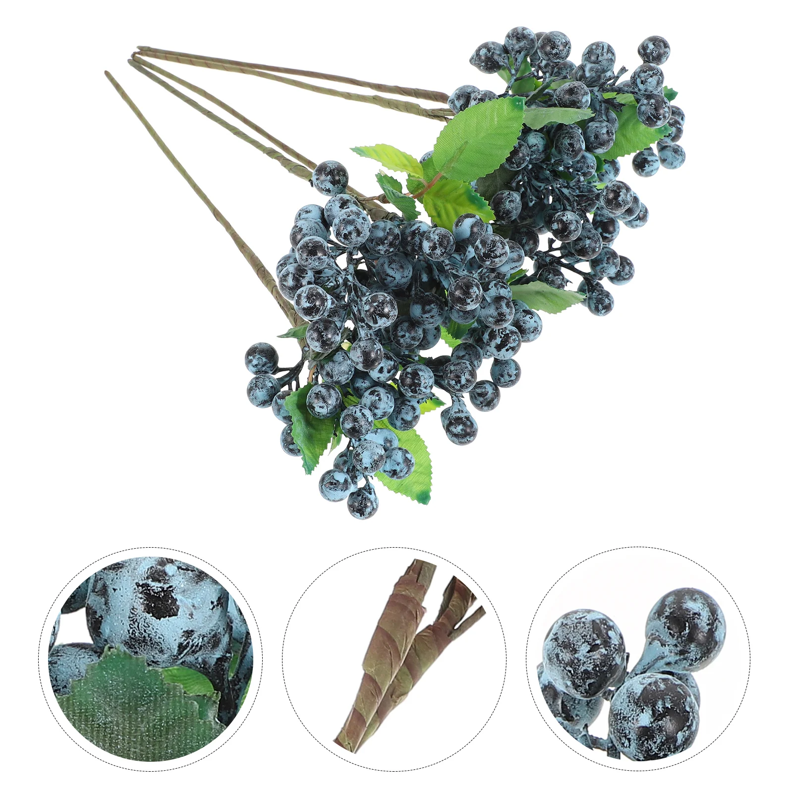 5 Pcs Artificial Berries Christmas Supplies Simulation Berry Branch Blueberry Stem Decor Simulated Branches Stems