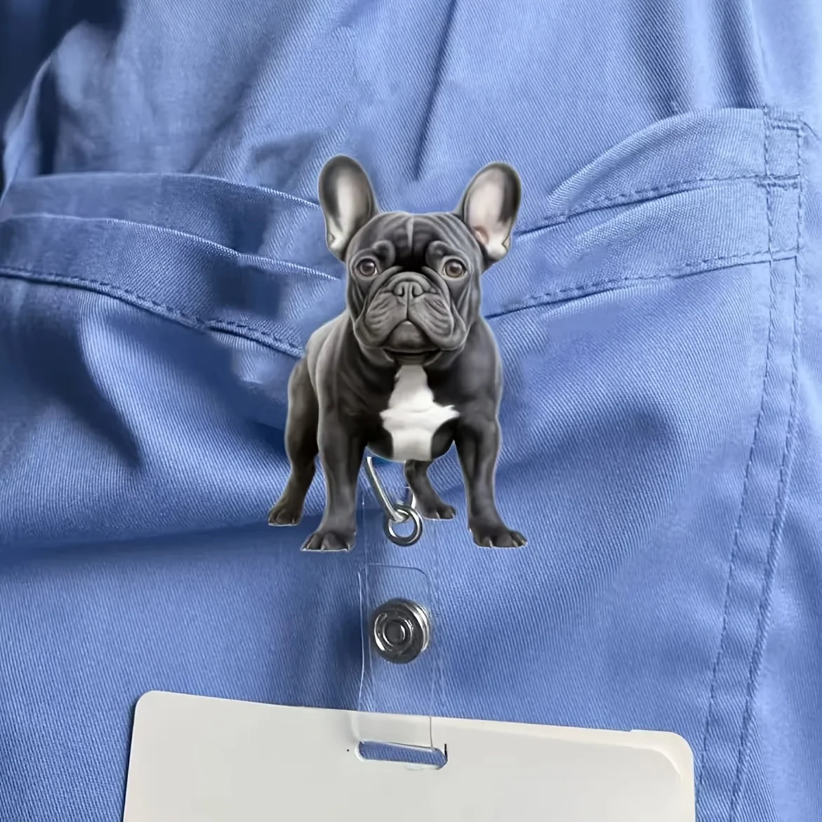 [2d plano] 1 carrete de insignia retráctil de estilo lindo con clip de metal - Cordón desmontable de 24 pulgadas, 360 °   Gancho giratorio, nailon duradero Cor