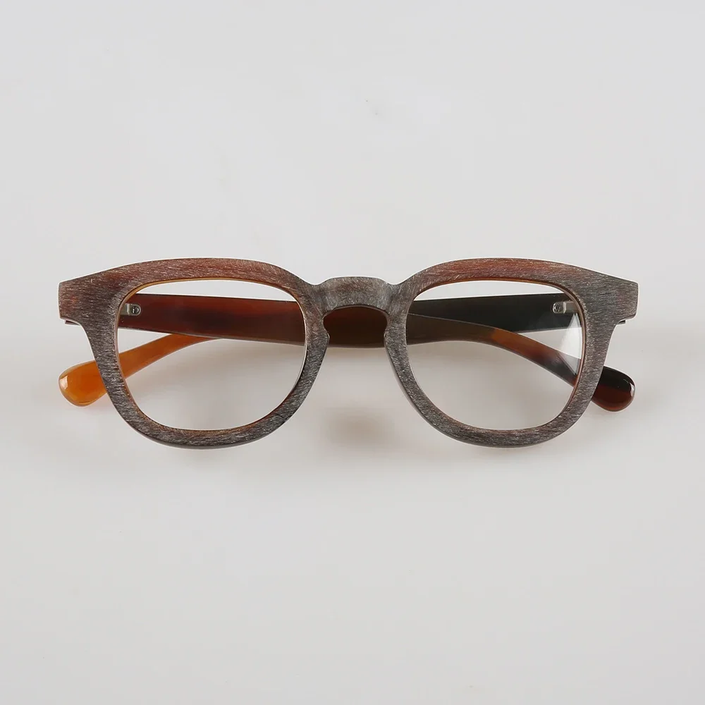 

Eyeglass Frames Unique Matte Rough Retro Handmade Natural Horn Oversize Prescription Man Glasses Frames Optical Lenses Eyewear